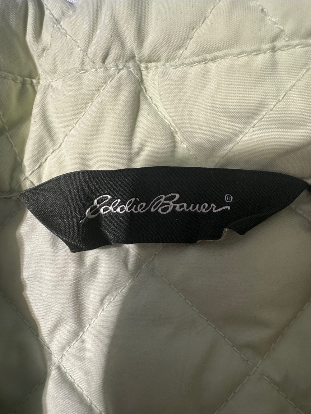 Eddie Bauer Goose Down Quilted Puffer Jacket Sage Green Large Gorpcore Hiking - Picture 4 of 13